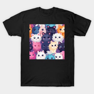 Feline Fantasy: Cute Anime Cats Galore T-Shirt